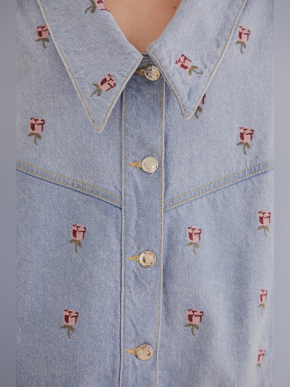 Farm Rio Rose Embroidered Denim
Jacket - Picture 8 of 16